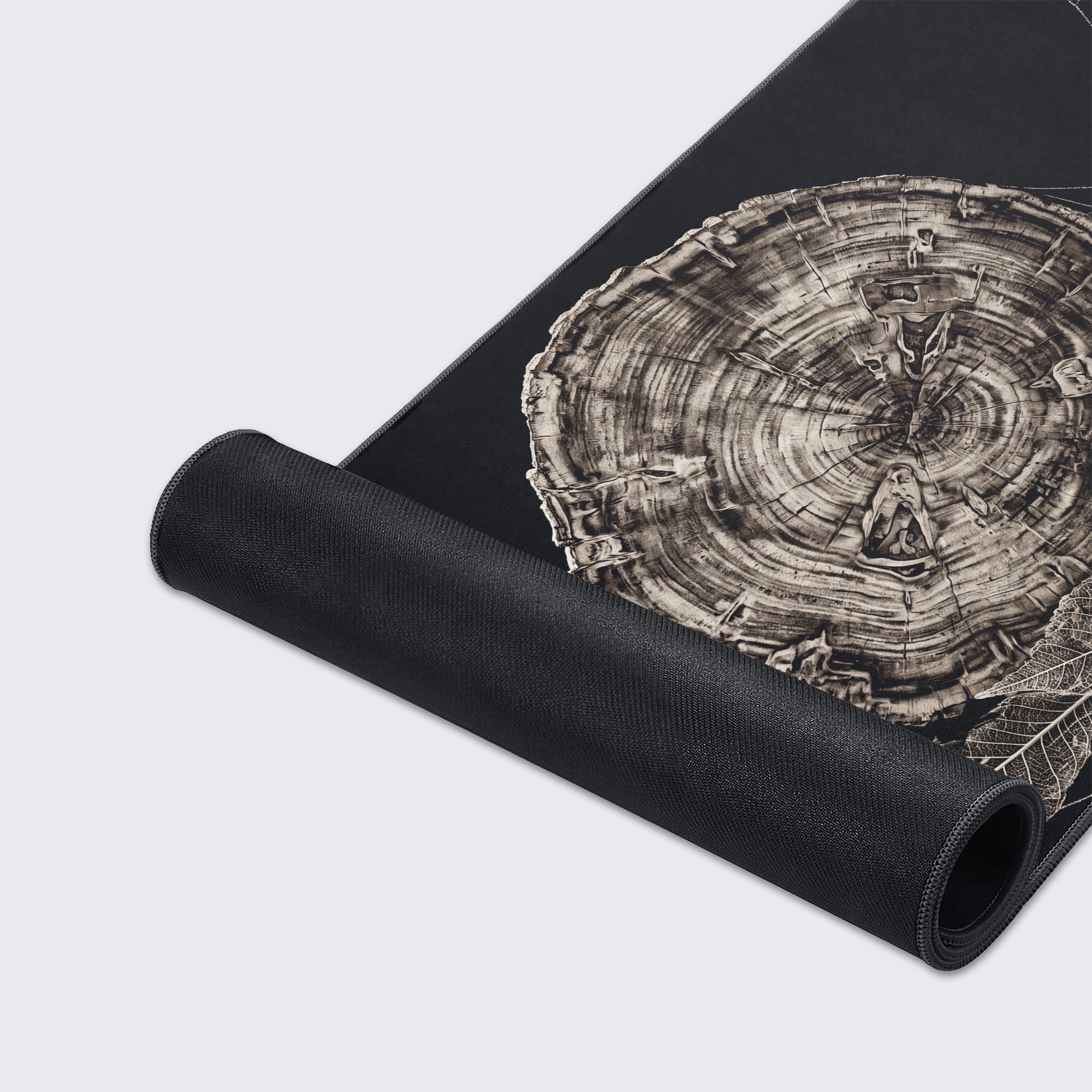 Waterproof and smooth surface details of the gothic botanical tree ring desk mat