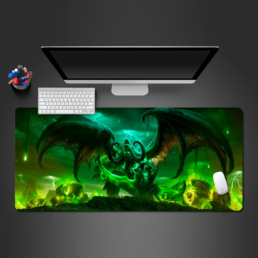 world of war gaming desk mat, illidan stormrag gaming desk pad, Illidan large mousepad, Illidan Stormrag keyboard and mouse mat