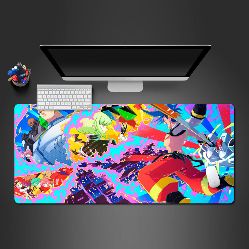 Promare anime desk mat, Promare gaming large mouse pad, Promare desk pad, Promare mouse pad, Promare keyboard and mouse mat