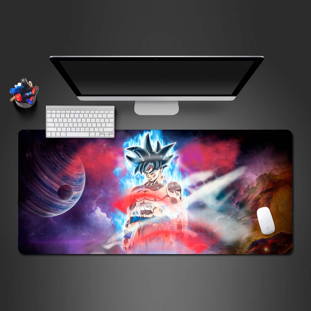 ultra instict goku mouse pad, UI goku large desk mat, goku ssj god large gaming mouse mat, goku best design desk mat, dragon ball super mouse pad