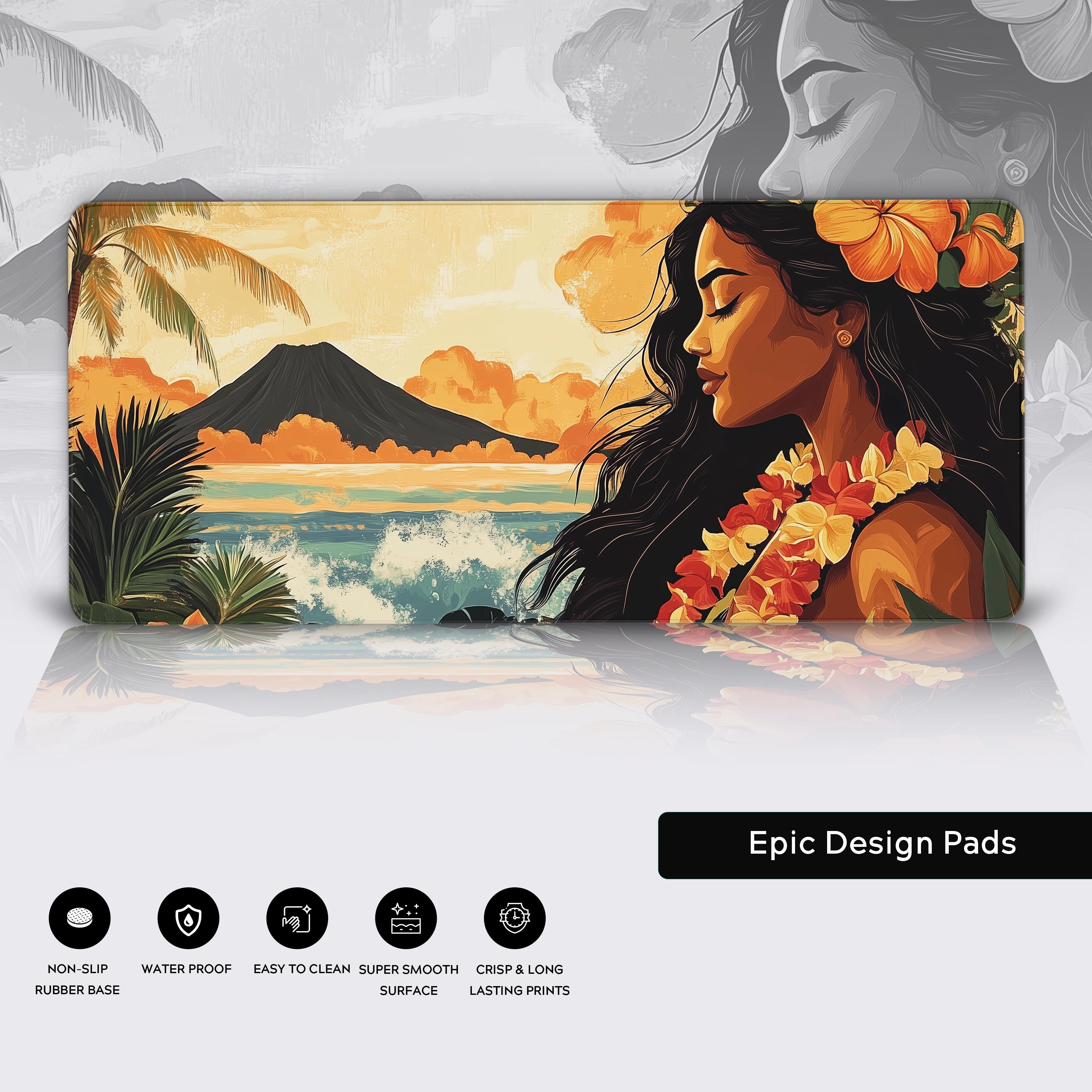 Tropical Serenity: A Polynesian Woman Embracing Island Life Under a Golden Sunset