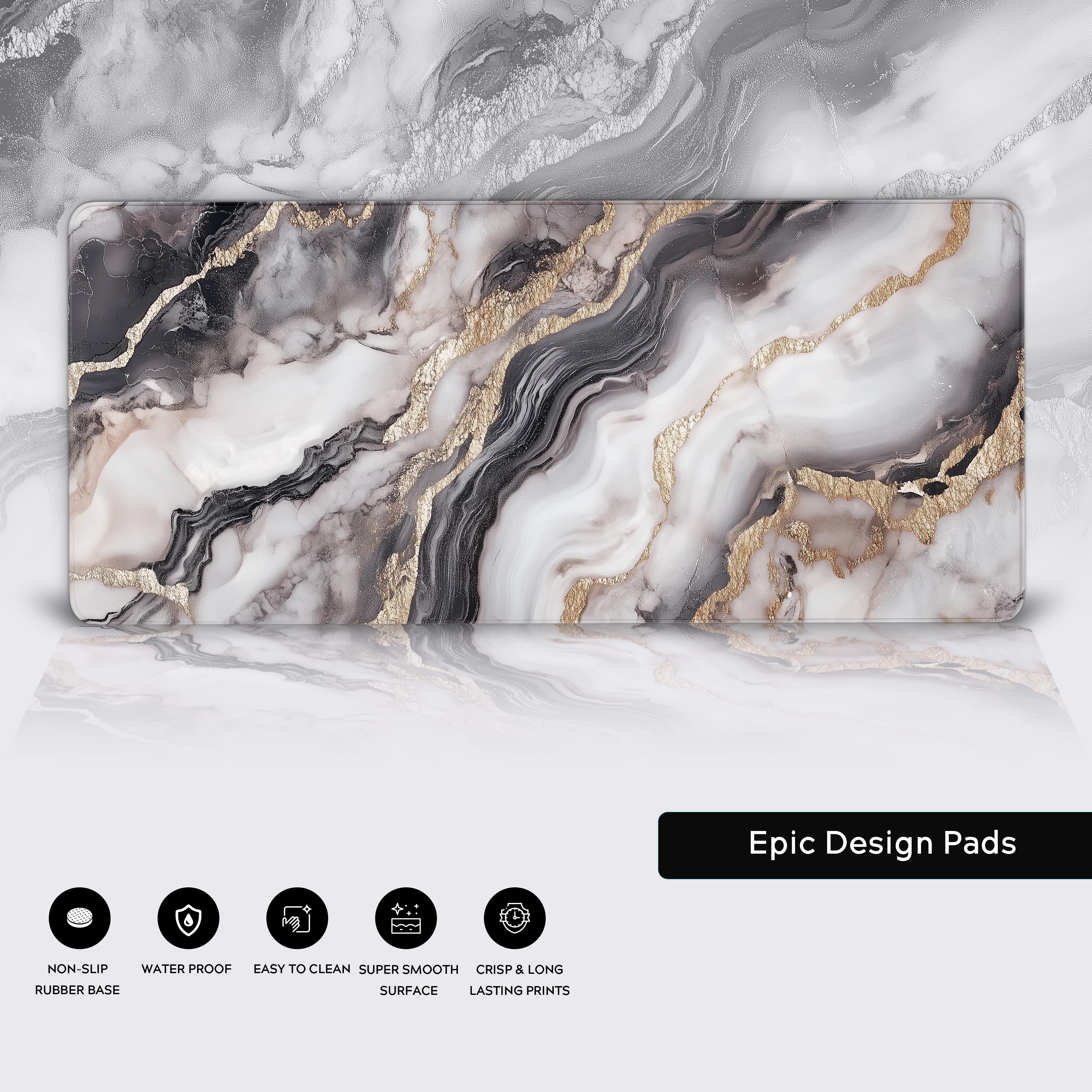 Transform Your Workspace: The Allure of Abstract Marble Desk Pads