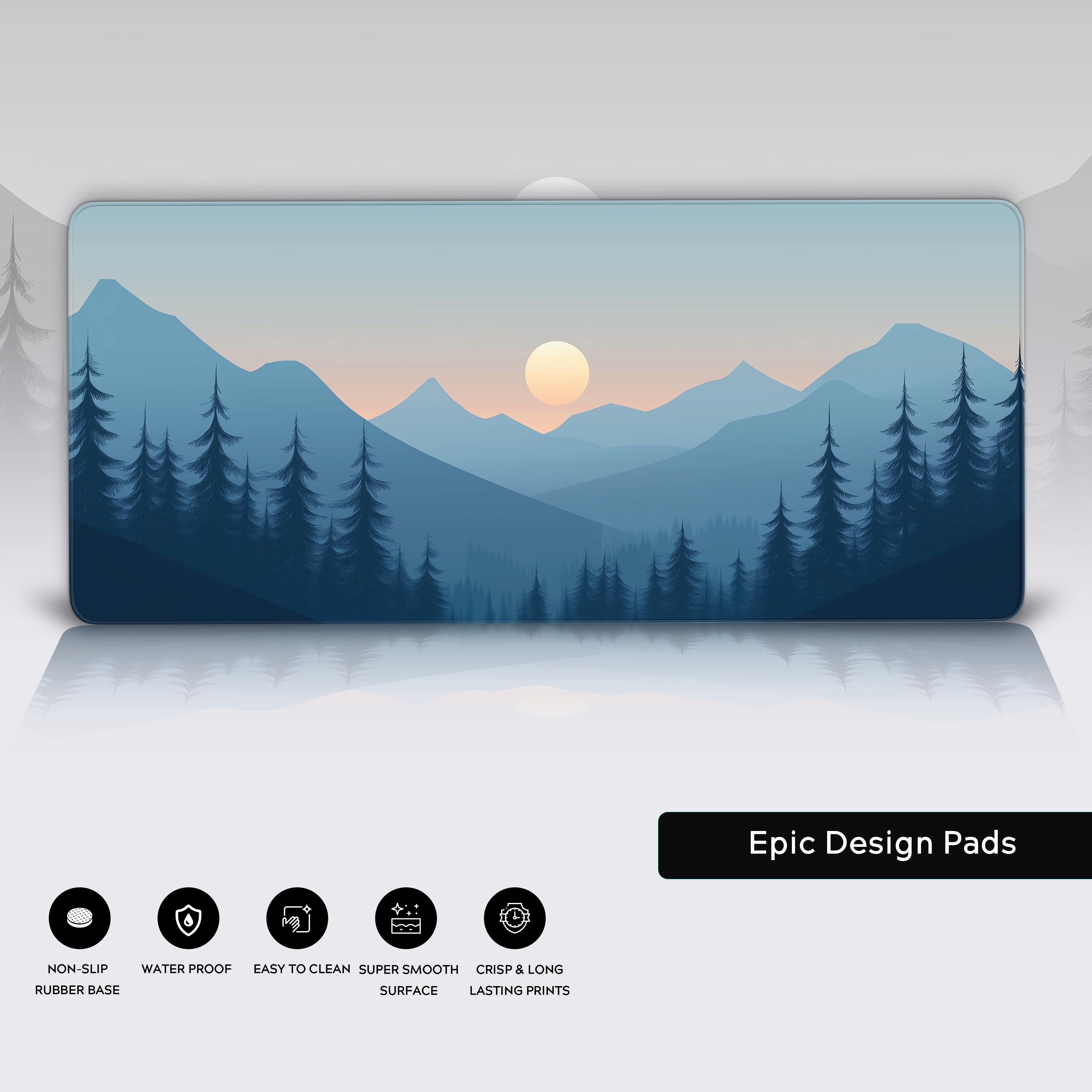 Capturing Serenity: The Tranquil Allure of Mountain Sunset Blue Desk Pads