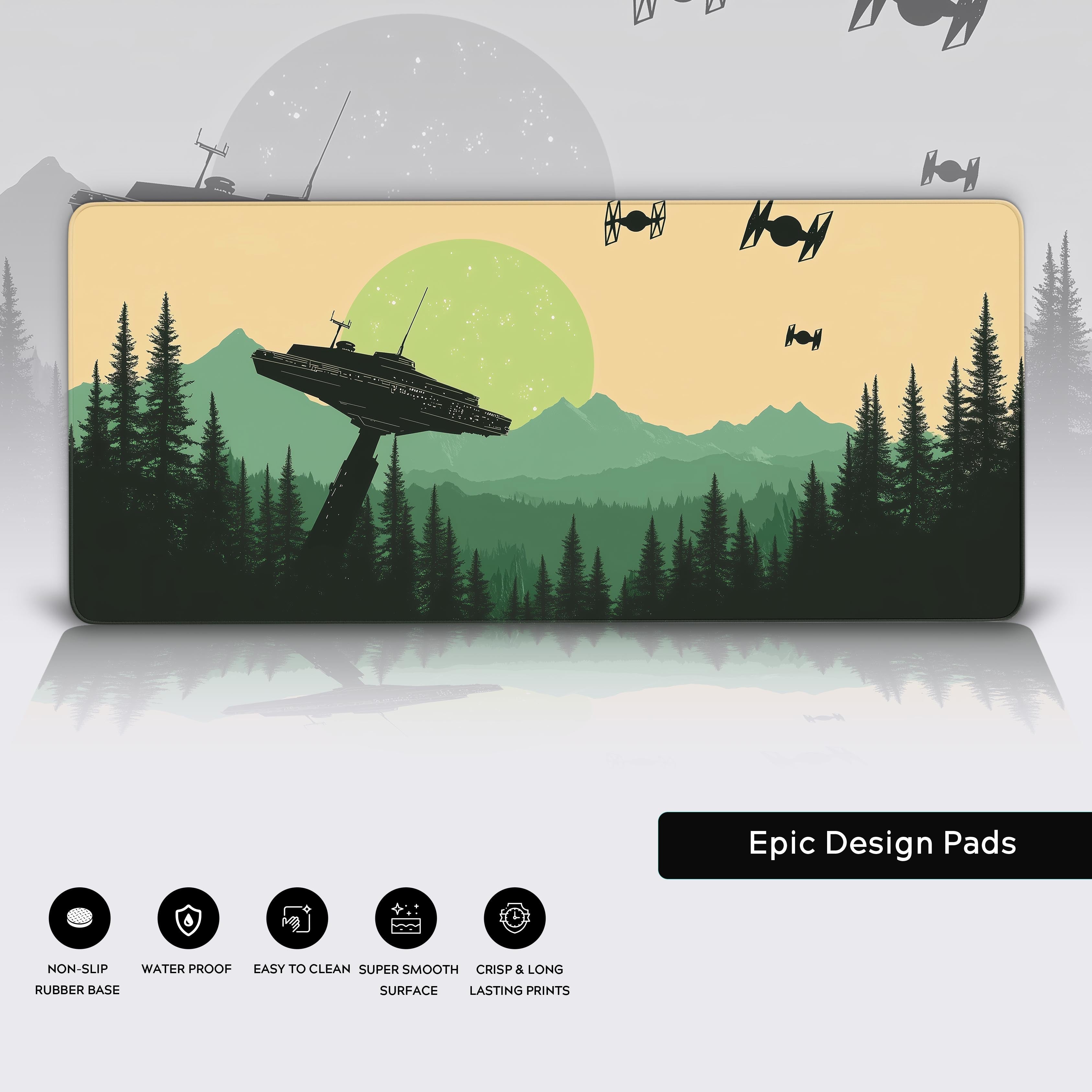 A Galactic Serenity: Exploring Minimalism in Star Wars-Inspired Desk Pad Art