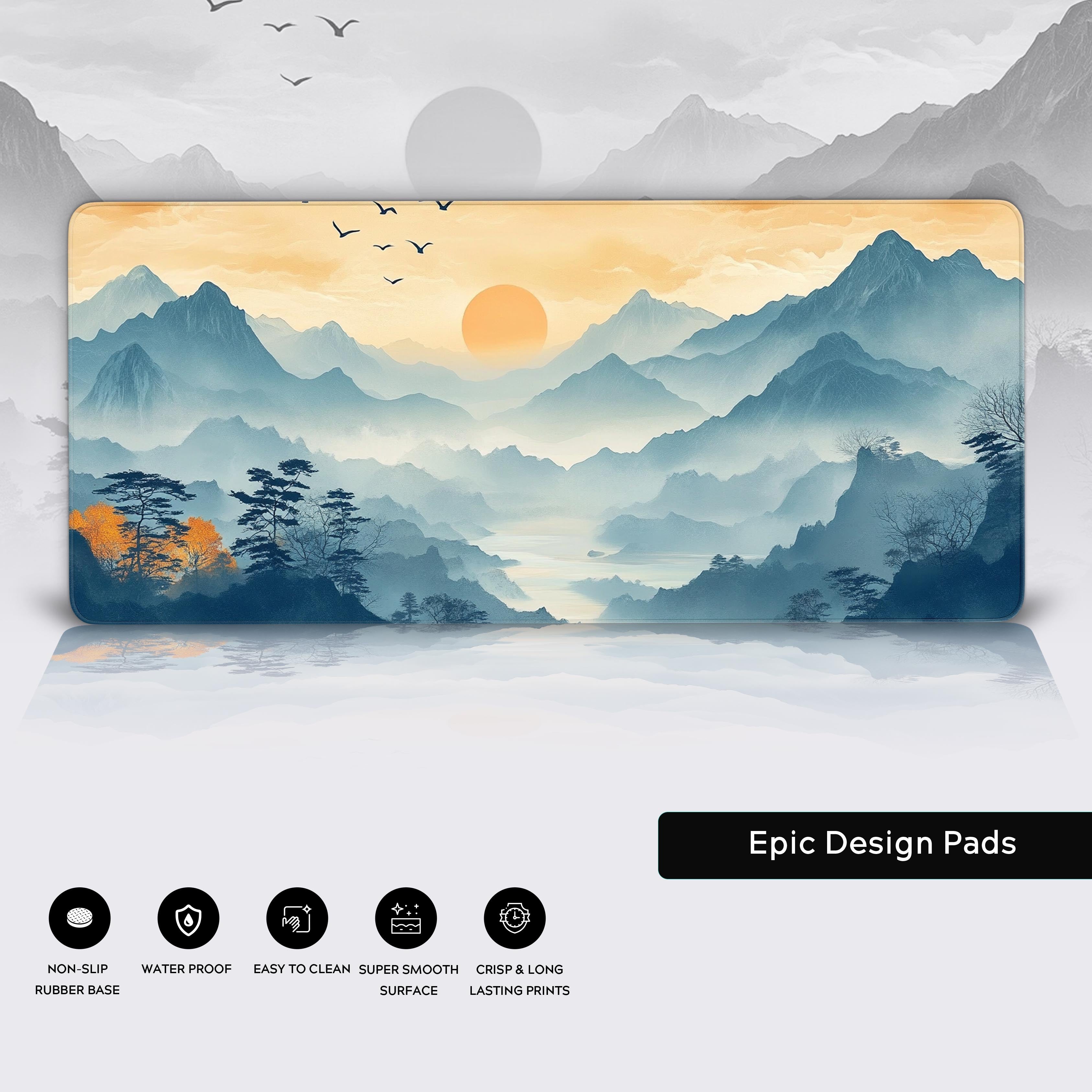 Nature's Harmony: Transforming Workspaces with an Aesthetic Sunset Desk Pad