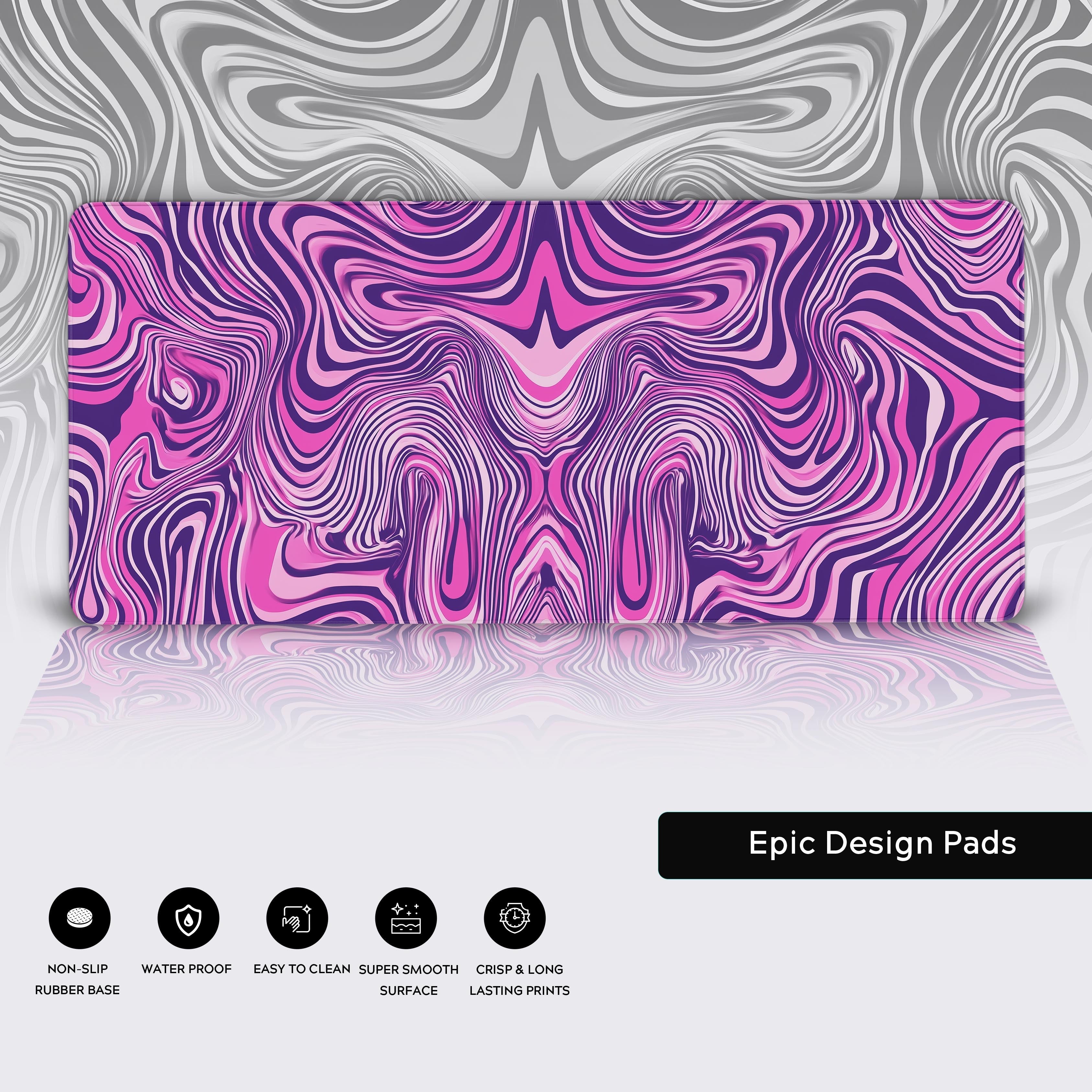 Hypnotic Waves: The Allure of Abstract Trippy Psychedelic Desk Pad Art