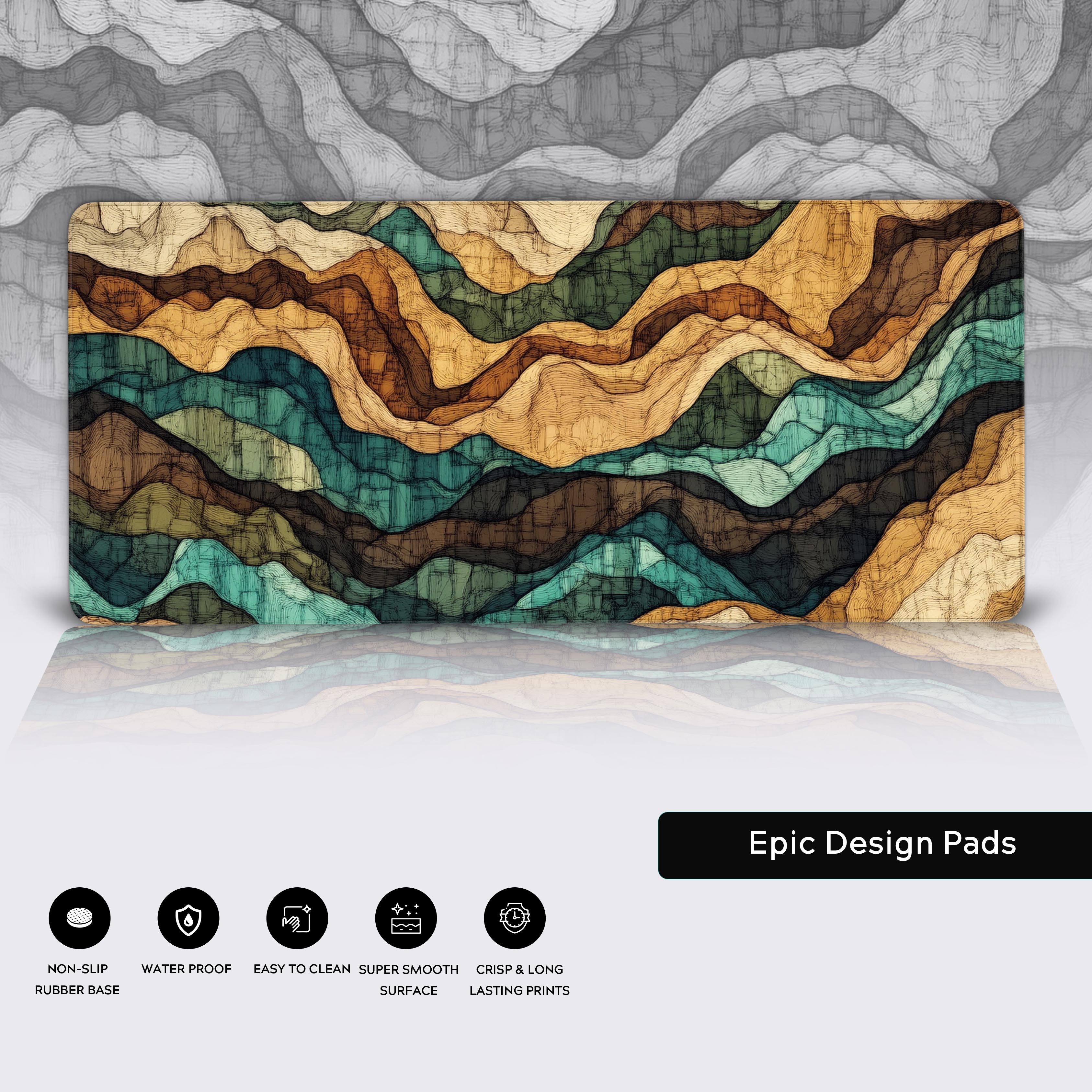 Exploring Earth’s Essence: The Artistic Journey of Pixel Topography Mountains Desk Pad