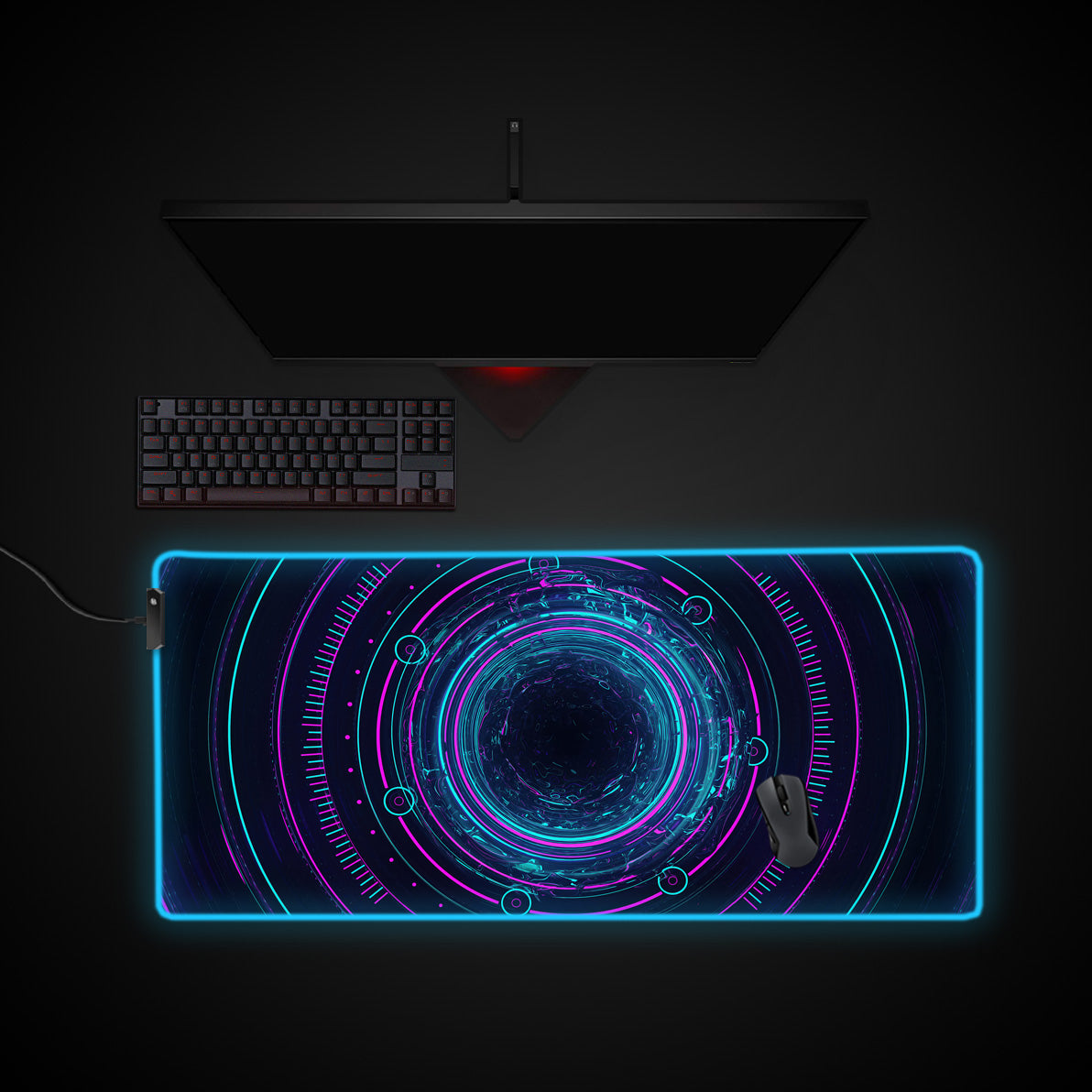 Epic Interstellar Digital Desk Pad desk mat with RGB edge lighting