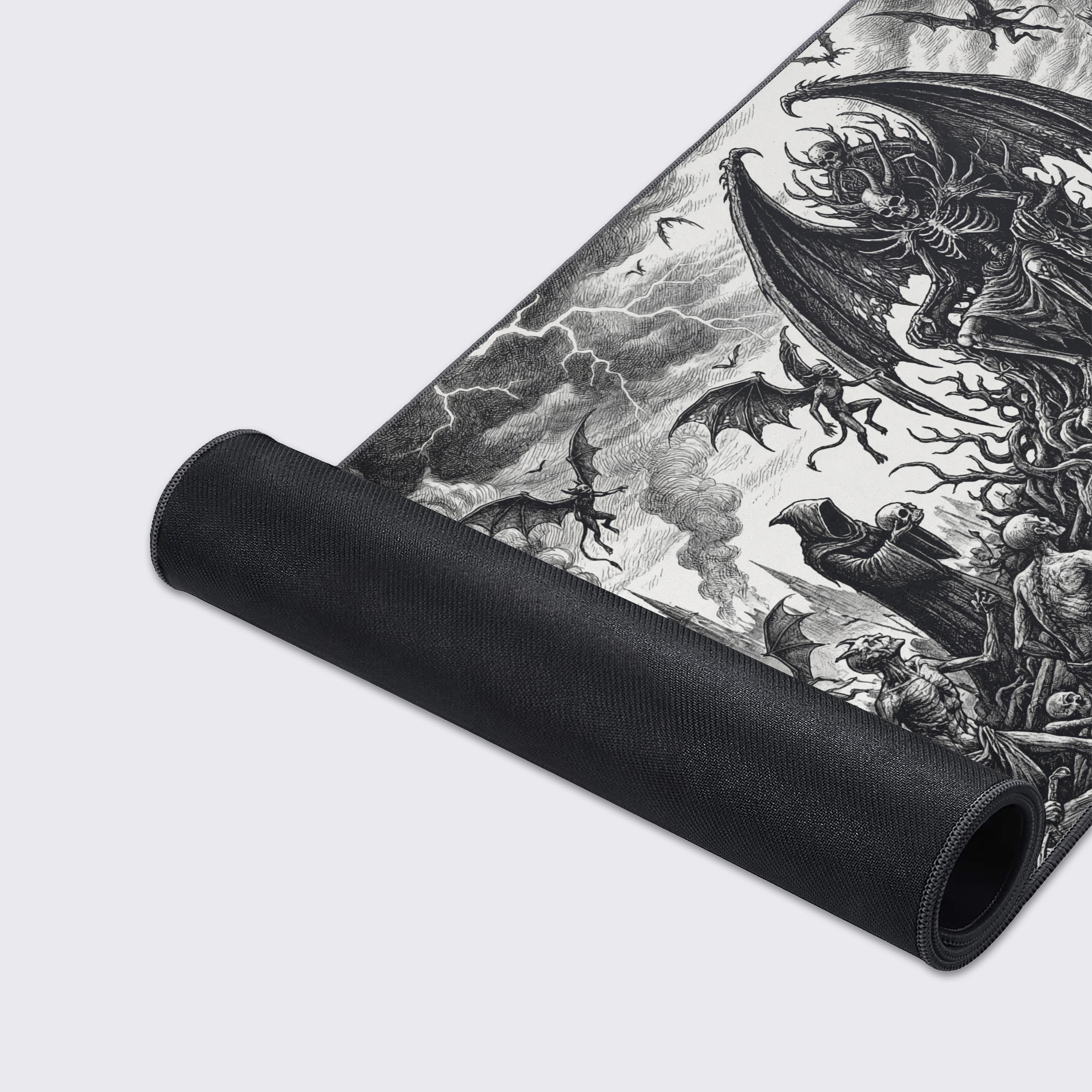 Infernal Court – Dark Fantasy Desk Mat, XL Skeleton King Mouse Pad