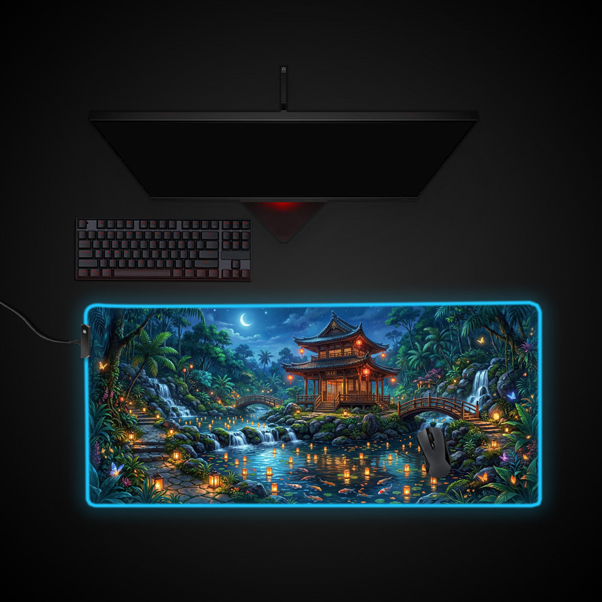 Spirit Garden desk mat with RGB edge lighting