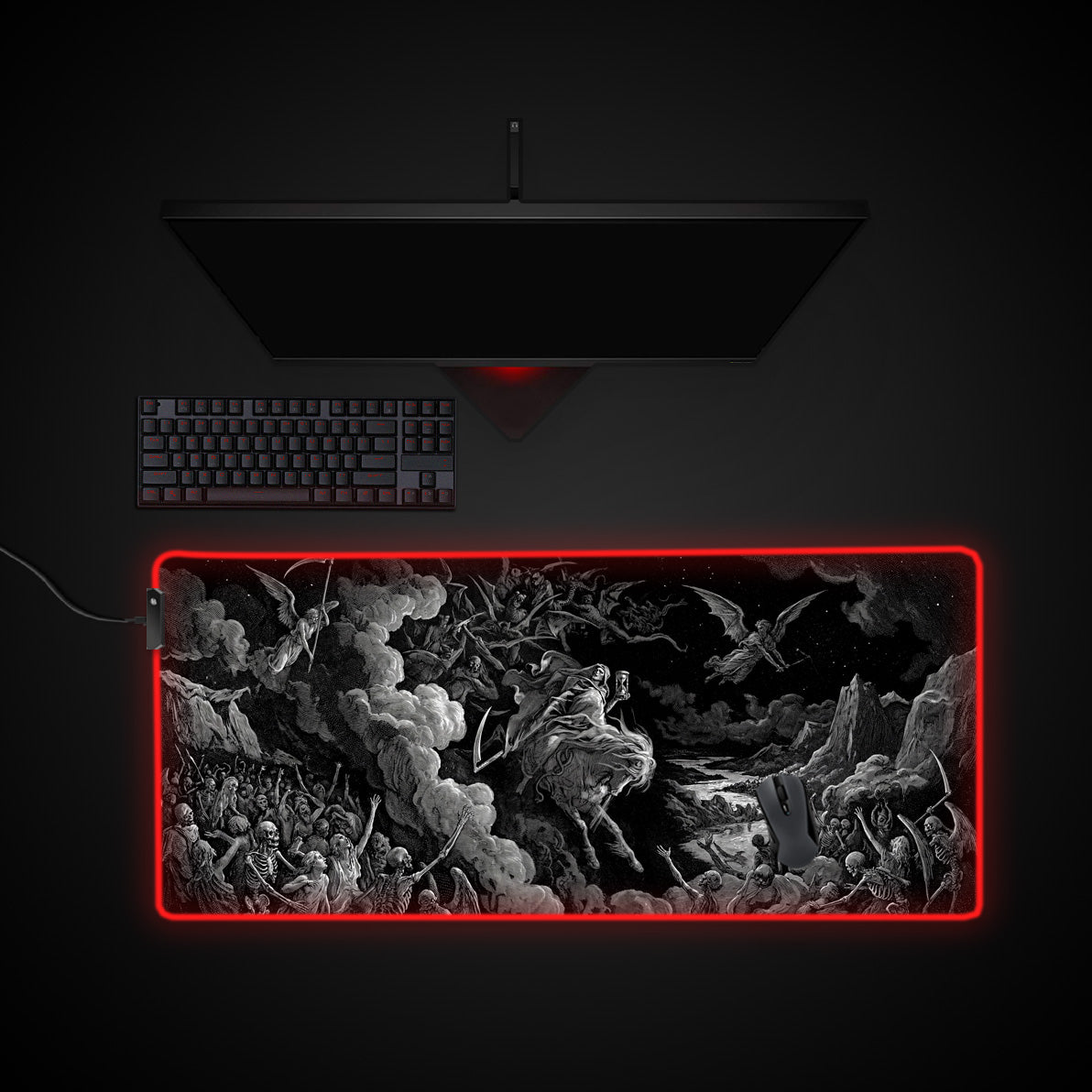 Vision of Death desk mat with RGB edge lighting