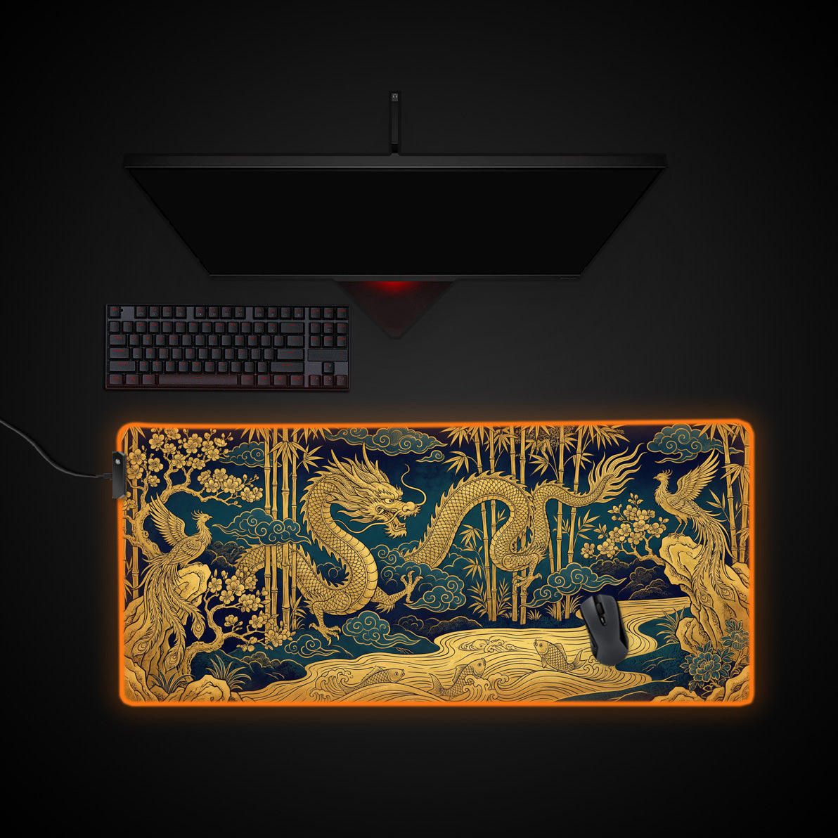 Celestial Union desk mat with RGB edge lighting