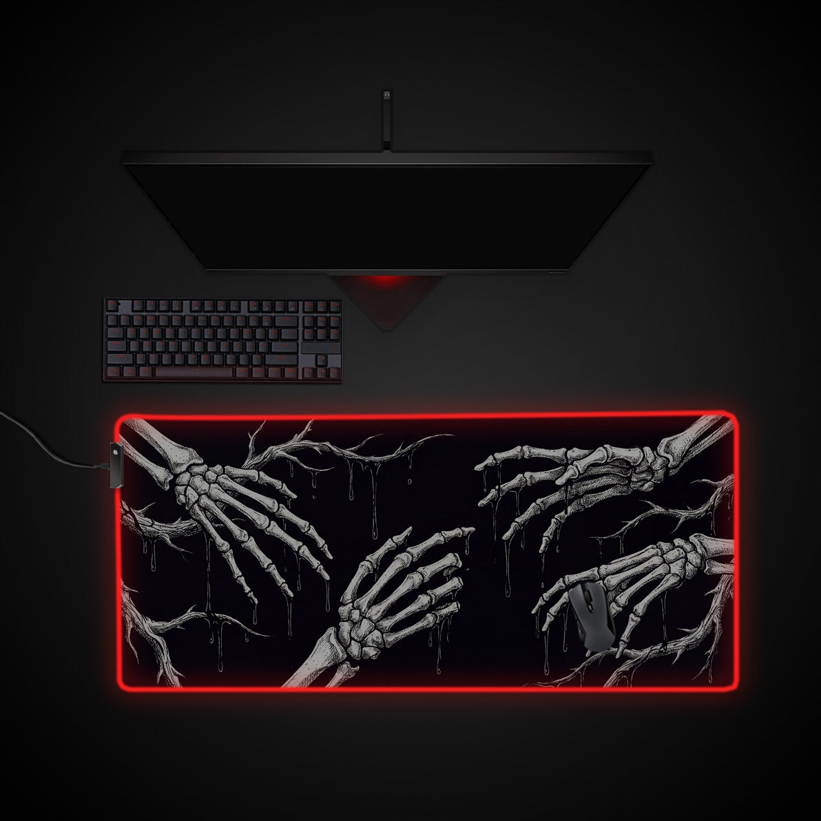 Void Touch desk mat with RGB edge lighting