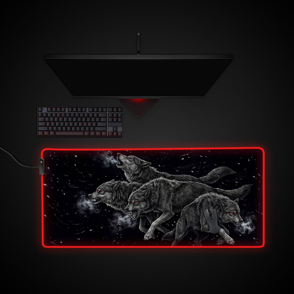 Relentless Pack desk mat with RGB edge lighting