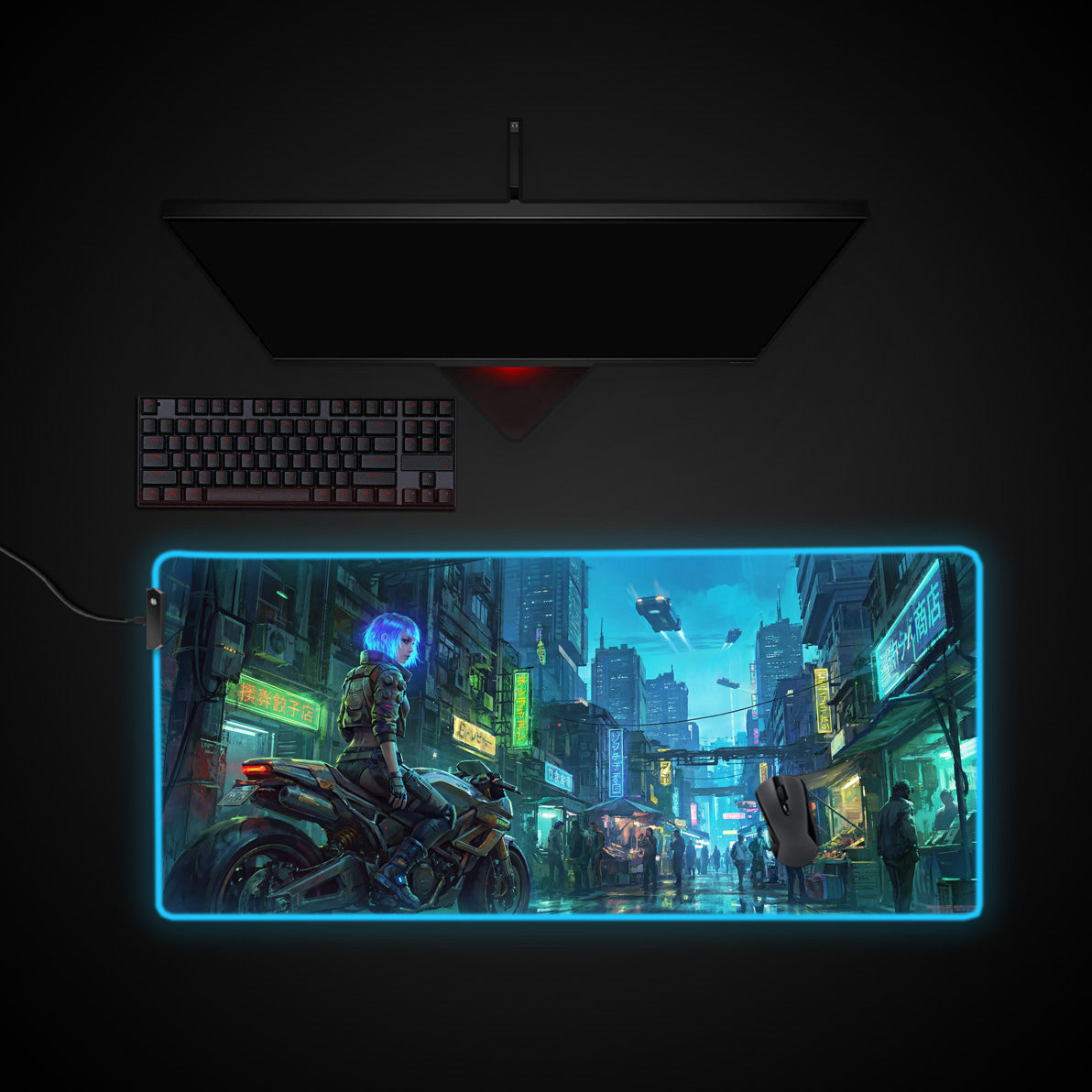 Urban Rebel desk mat with RGB edge lighting