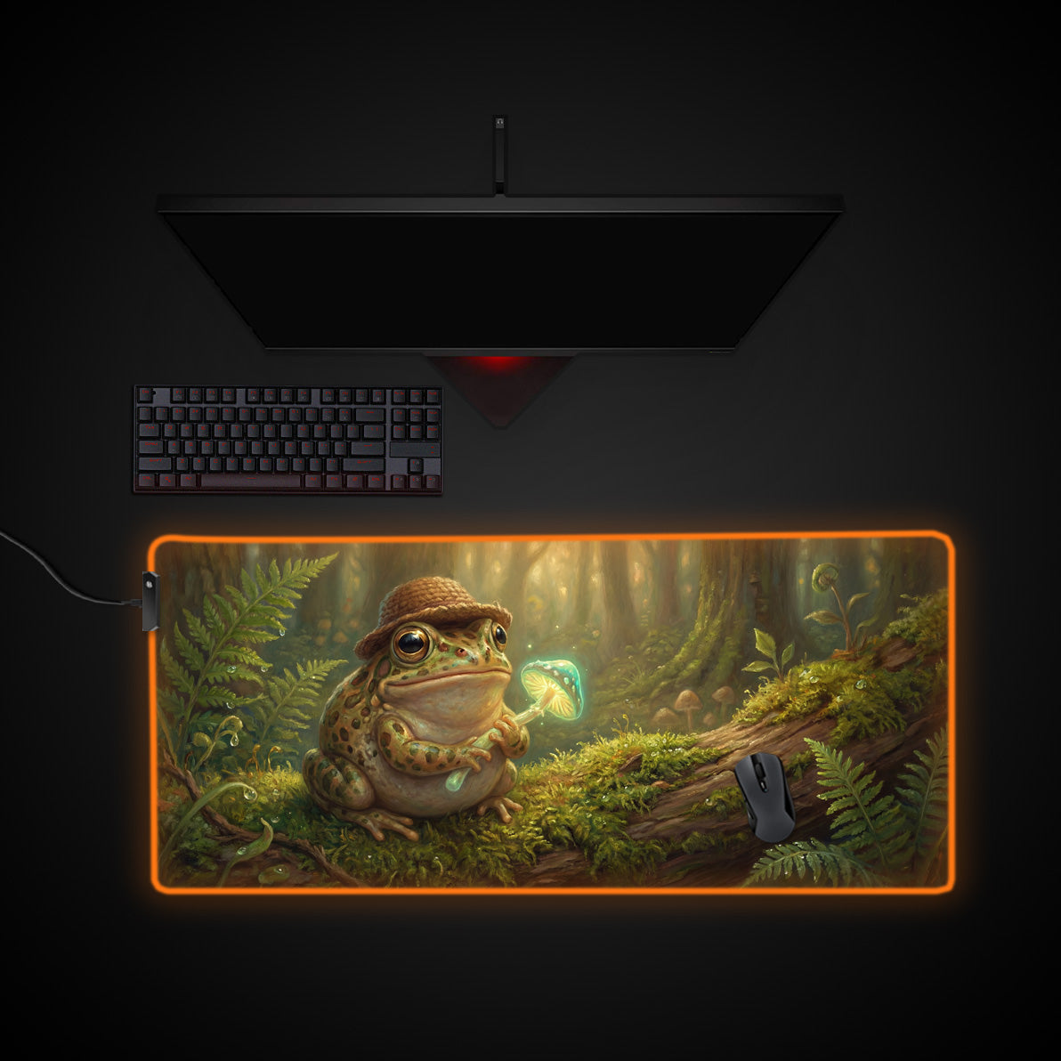 Luminous Warden desk mat with RGB edge lighting