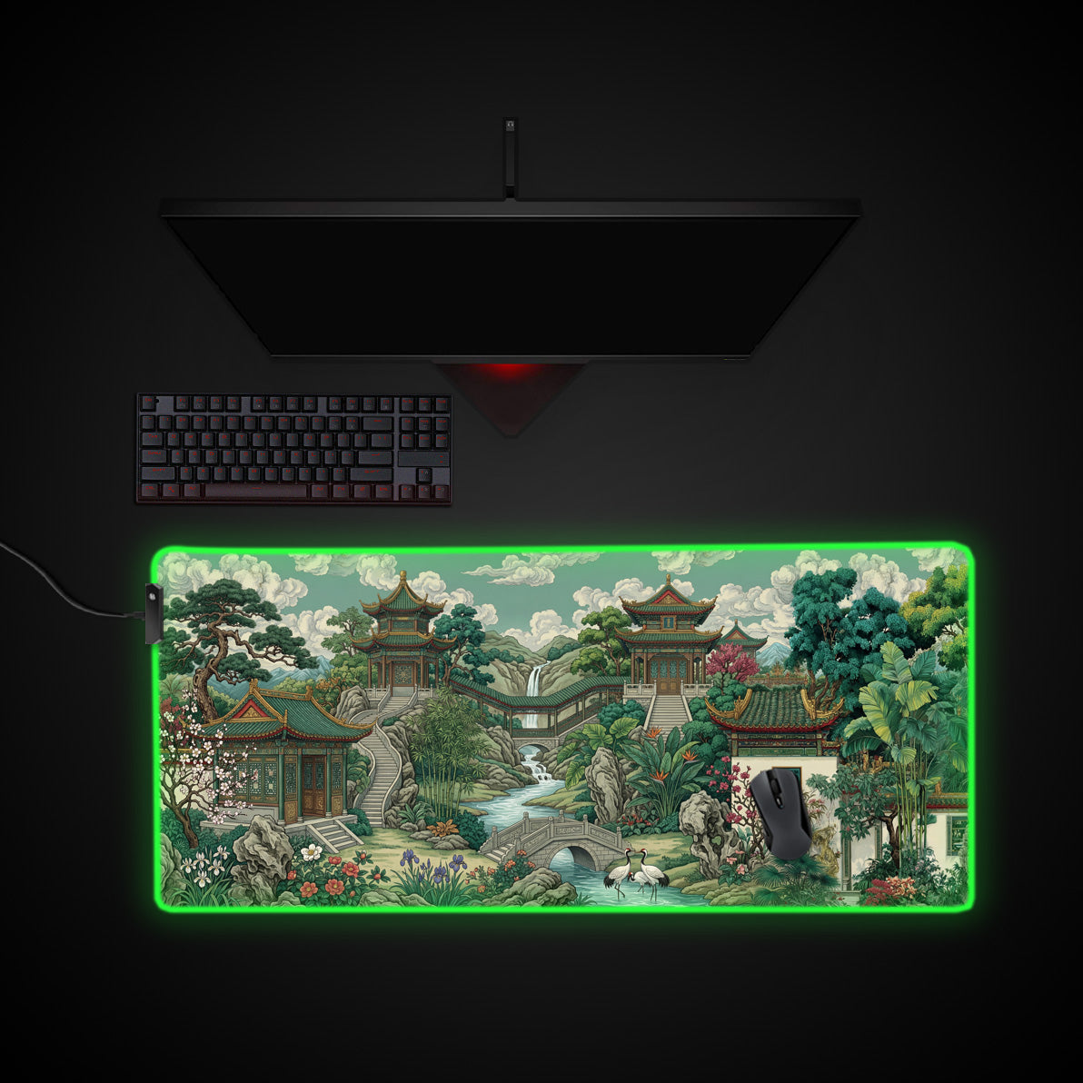 Imperial Estate desk mat with RGB edge lighting