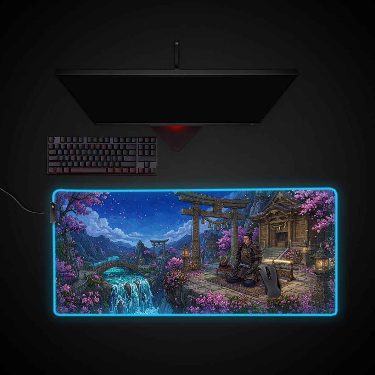 Silent Discipline desk mat with RGB edge lighting