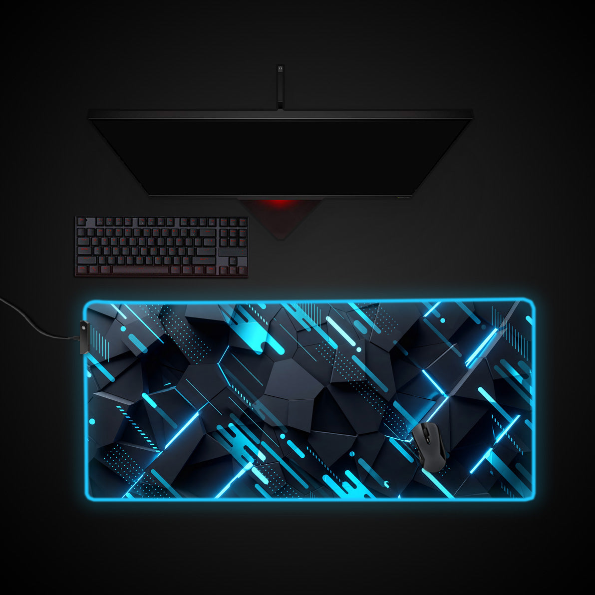 Cobalt Matrix desk mat with RGB edge lighting