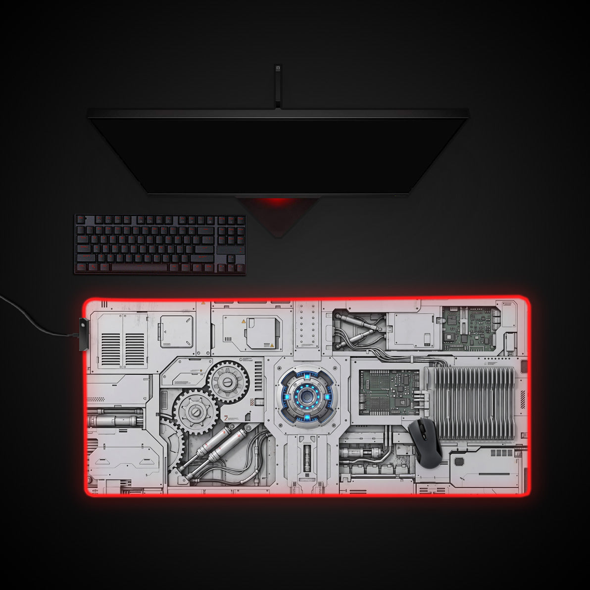 Cybernetic Matrix desk mat with RGB edge lighting