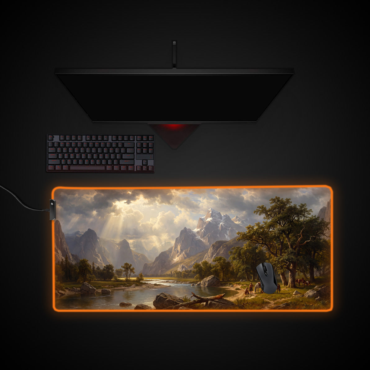 Majestic Frontier desk mat with RGB edge lighting