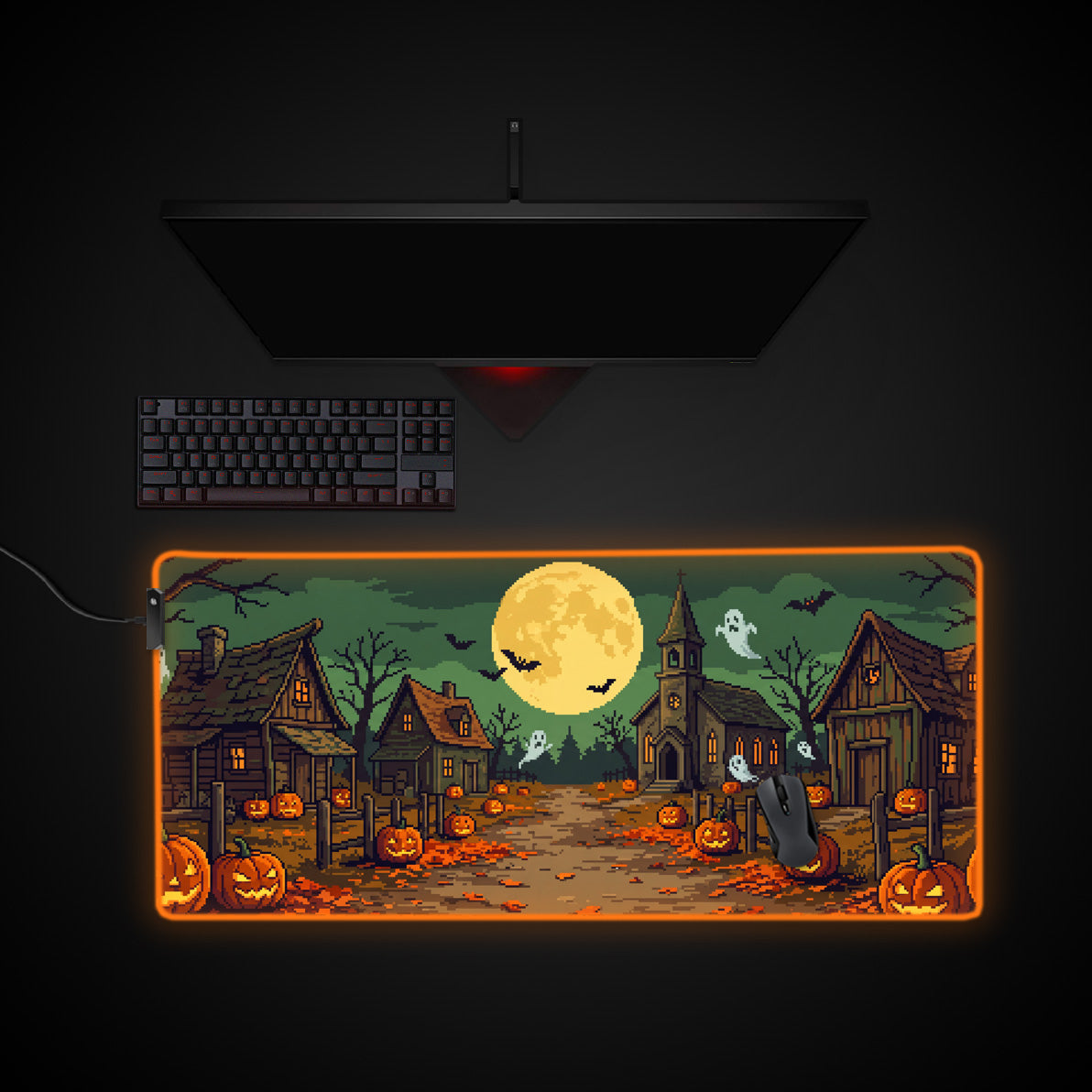 Spectral Village desk mat with RGB edge lighting