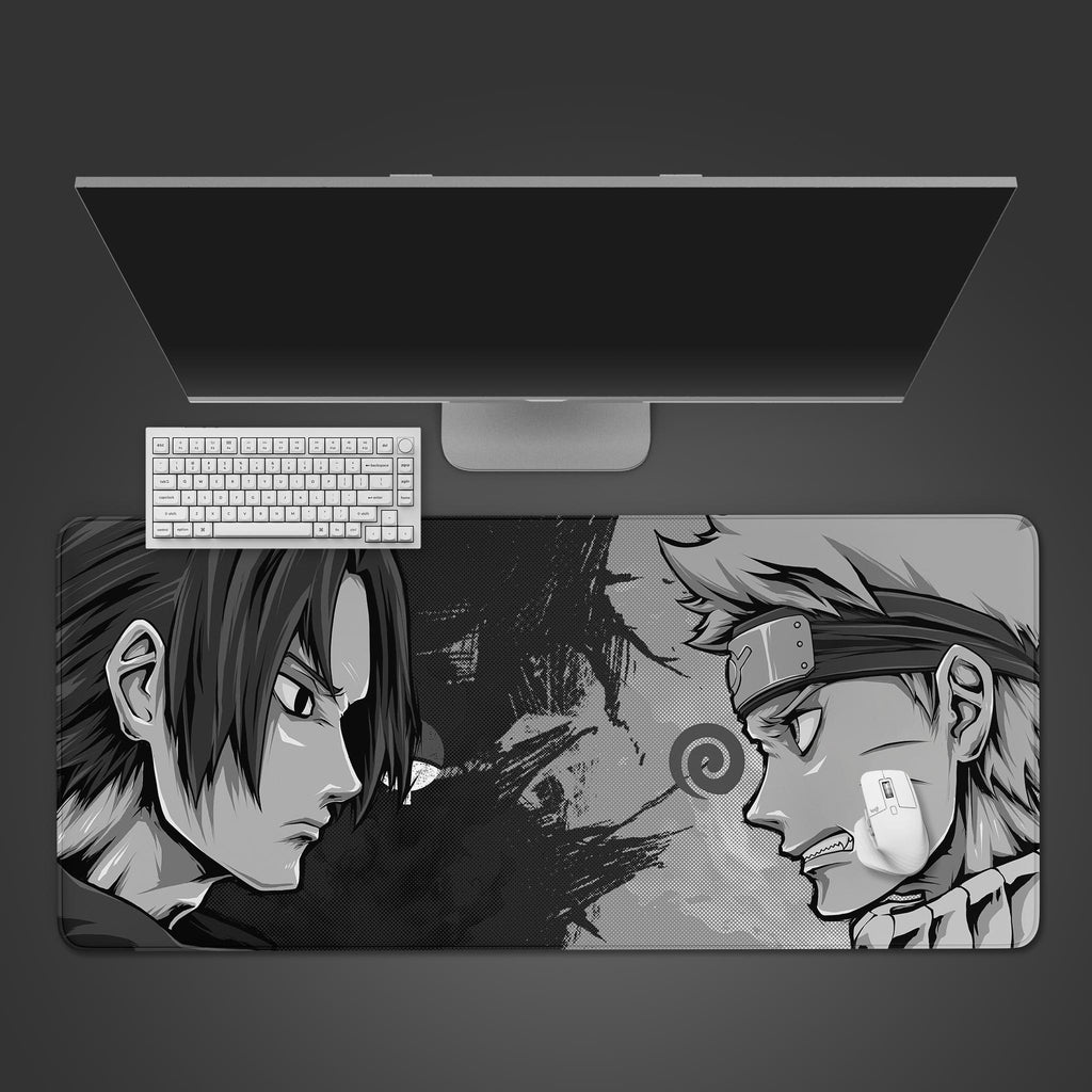 naruto and sasuke large gaming mousepad, sasuke desk mat, naruto deskpad, cool naruto mousepad