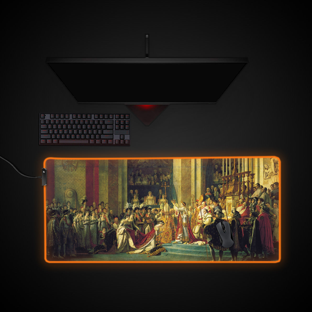 The Coronation desk mat with RGB edge lighting