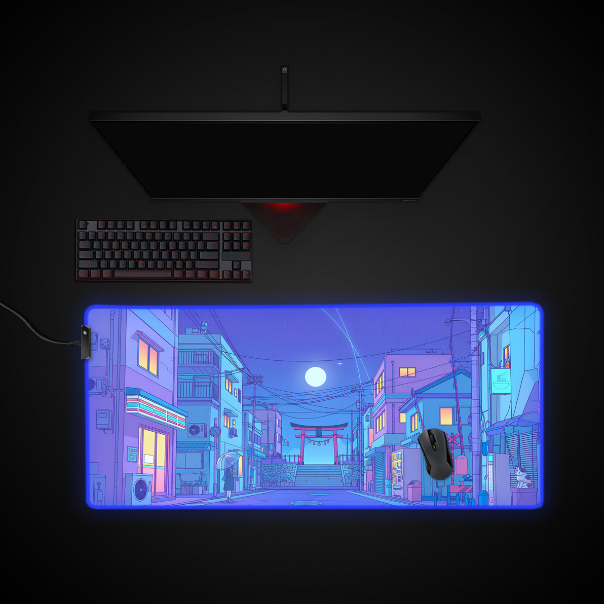 Kyoto Dreams desk mat with RGB edge lighting