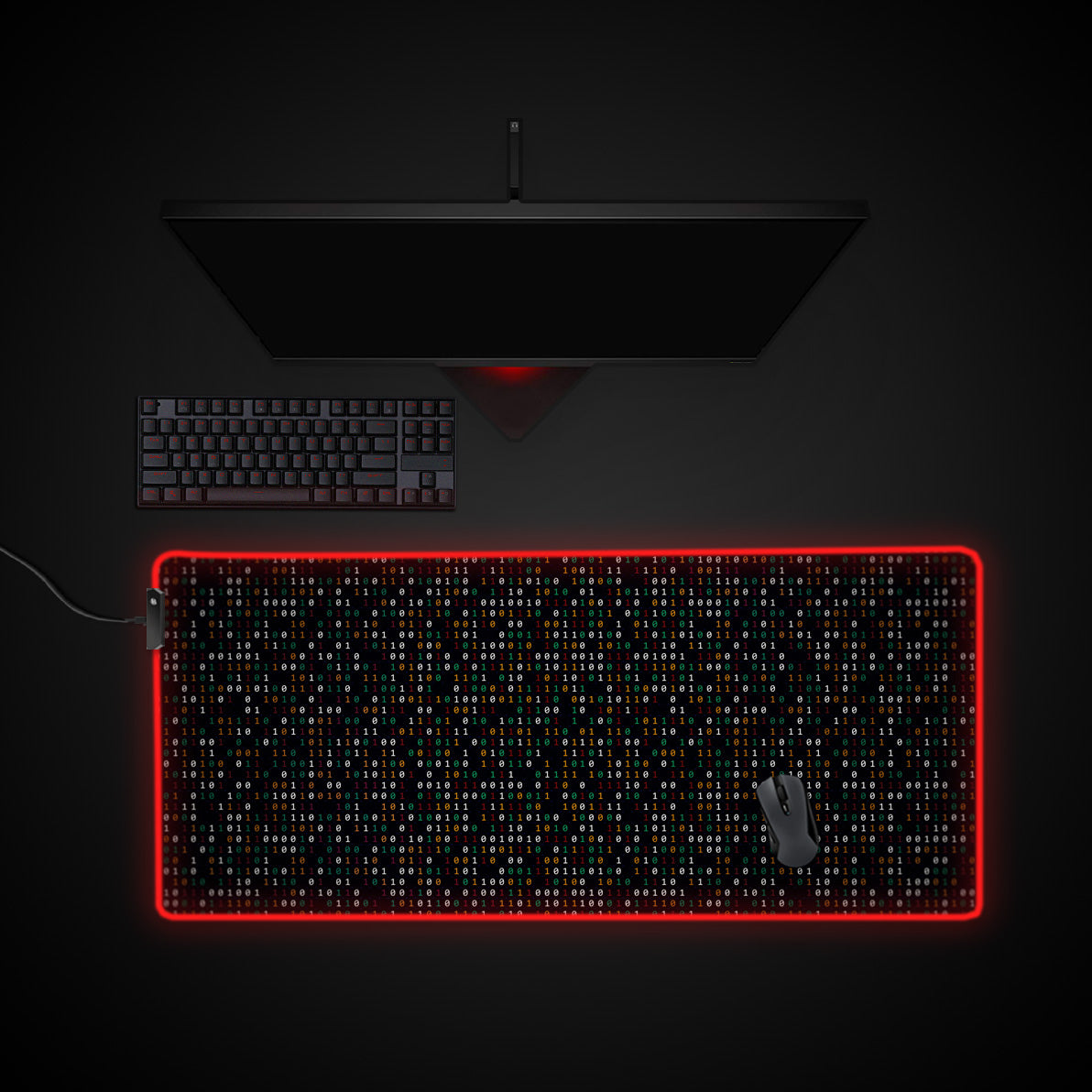 Code Matrix desk mat with RGB edge lighting