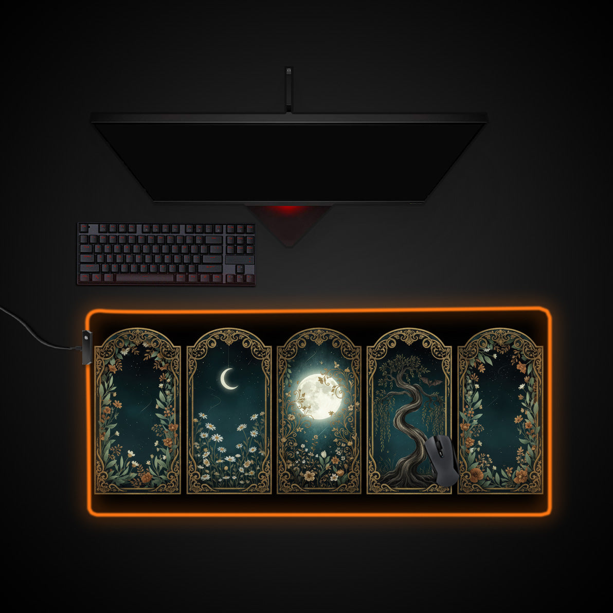 Nocturne Panels desk mat with RGB edge lighting