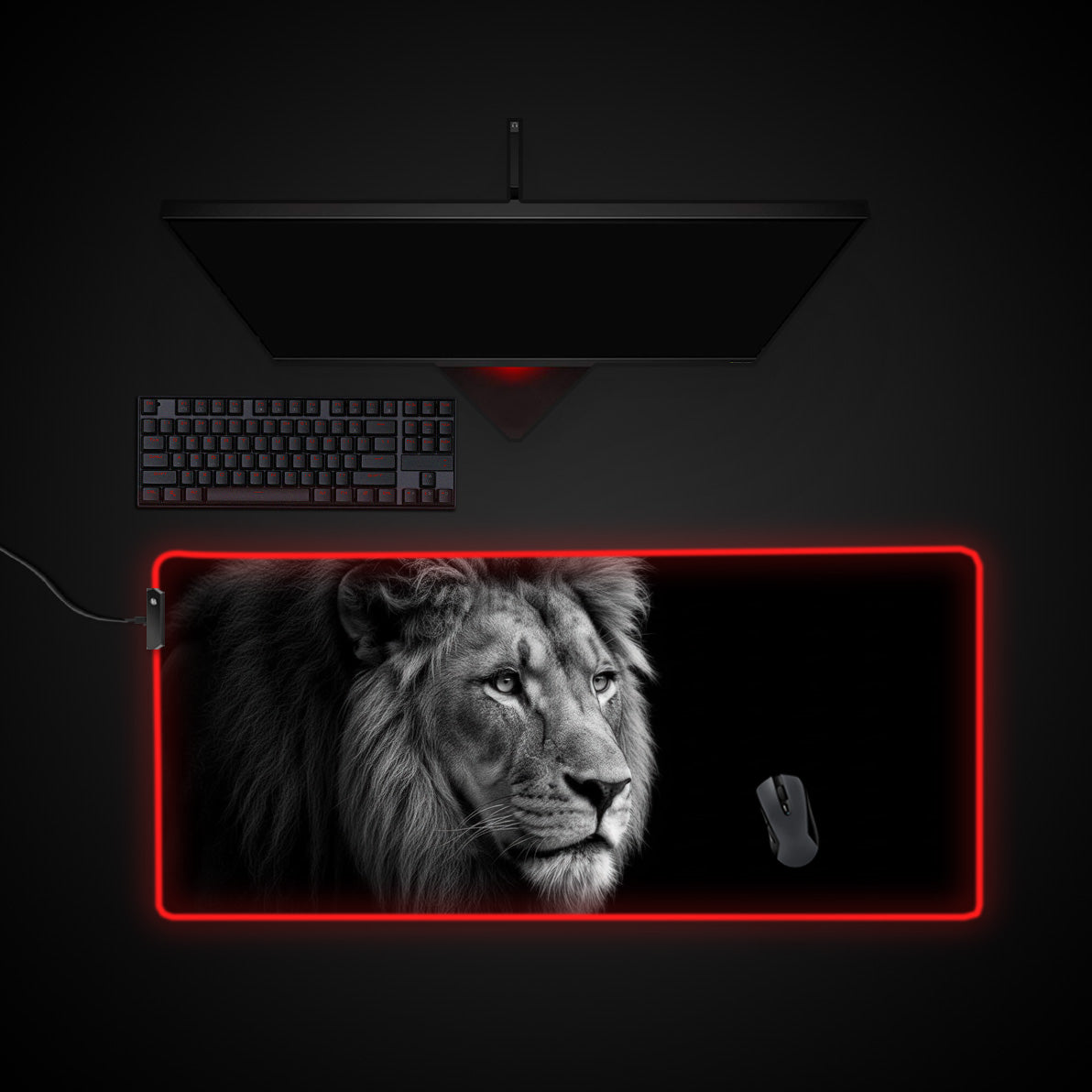 Regal Gaze desk mat with RGB edge lighting
