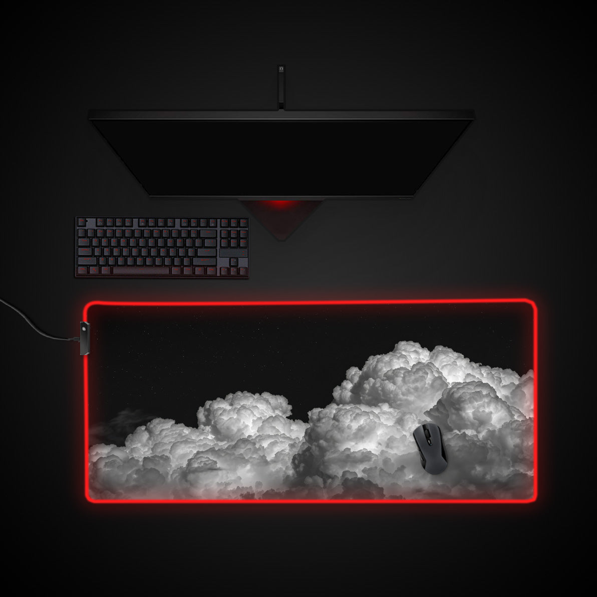 Night Bloom desk mat with RGB edge lighting