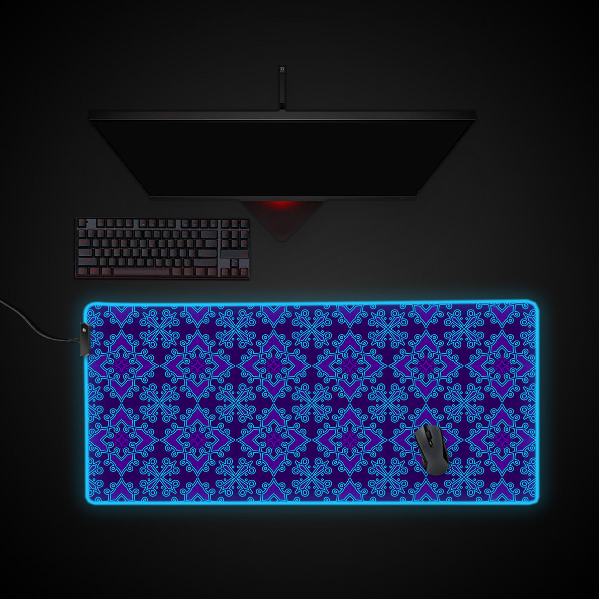 Batik Pattern 1 desk mat with RGB edge lighting