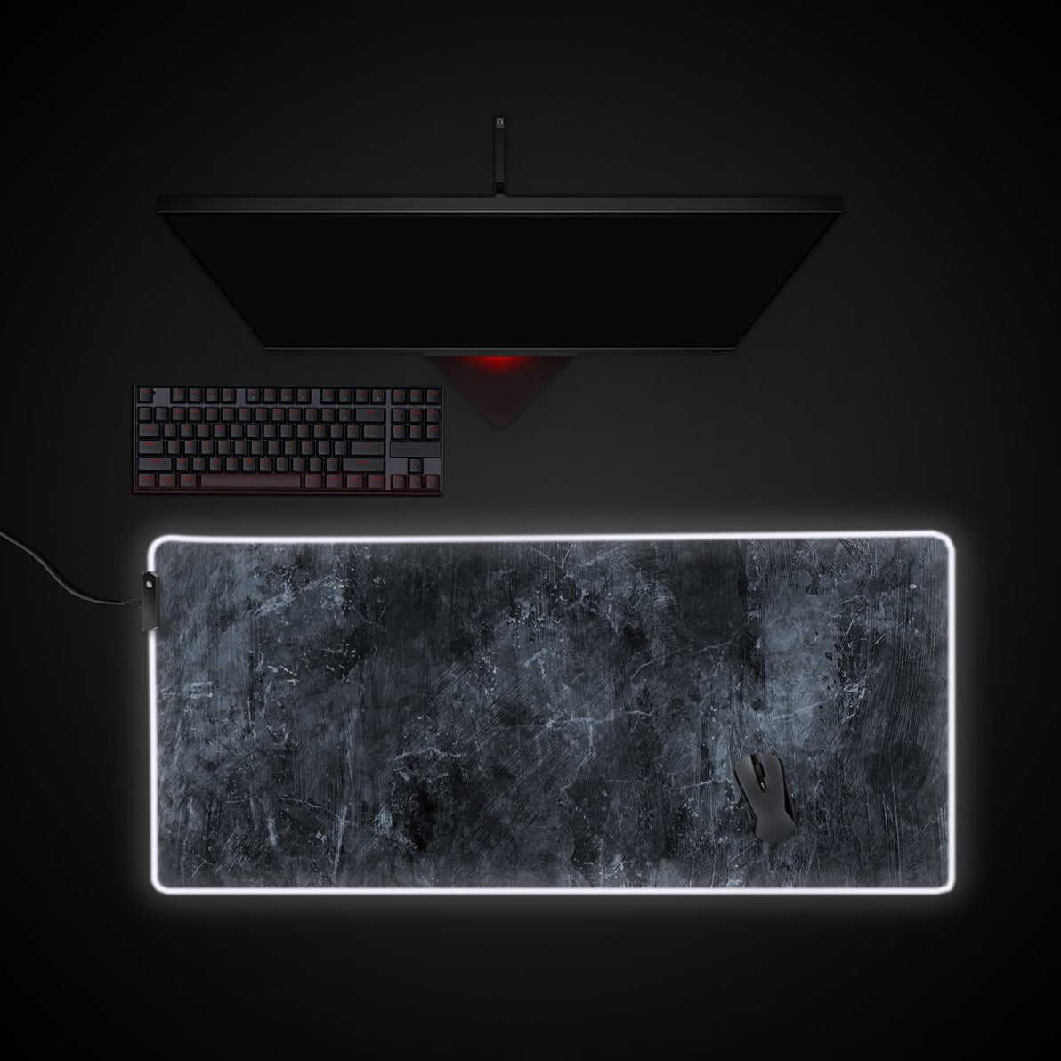 Shadow Slate desk mat with RGB edge lighting