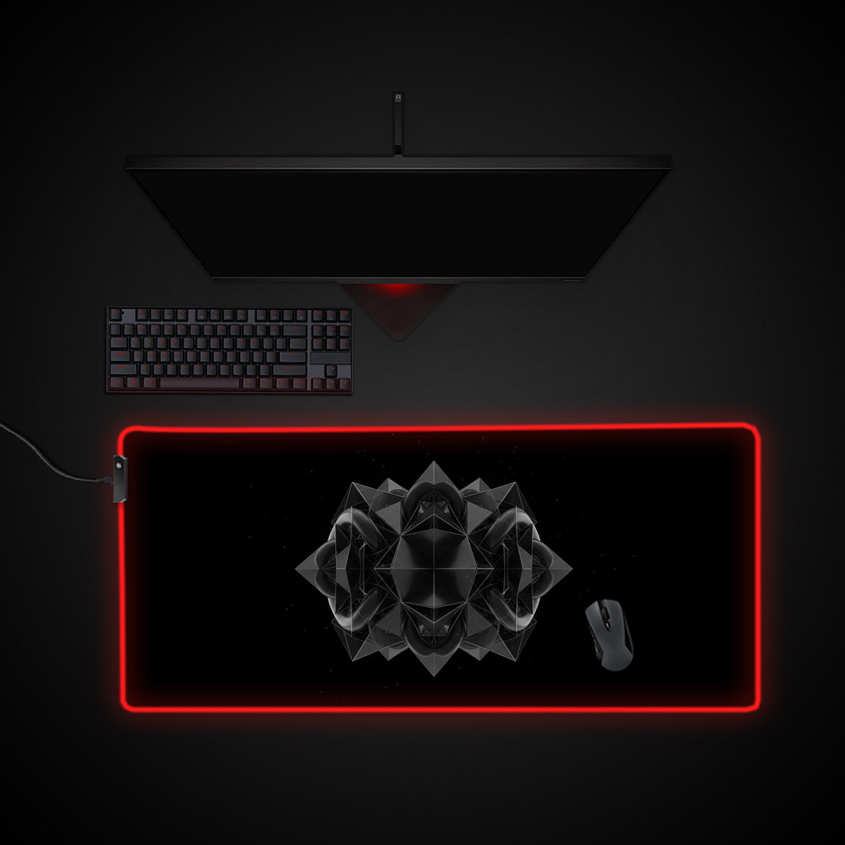 Void Core desk mat with RGB edge lighting