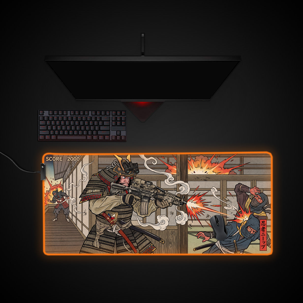 Edo FPS desk mat with RGB edge lighting