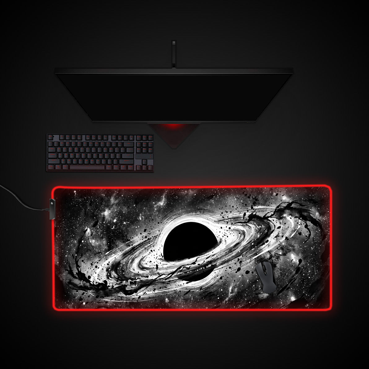 Eternal Void desk mat with RGB edge lighting