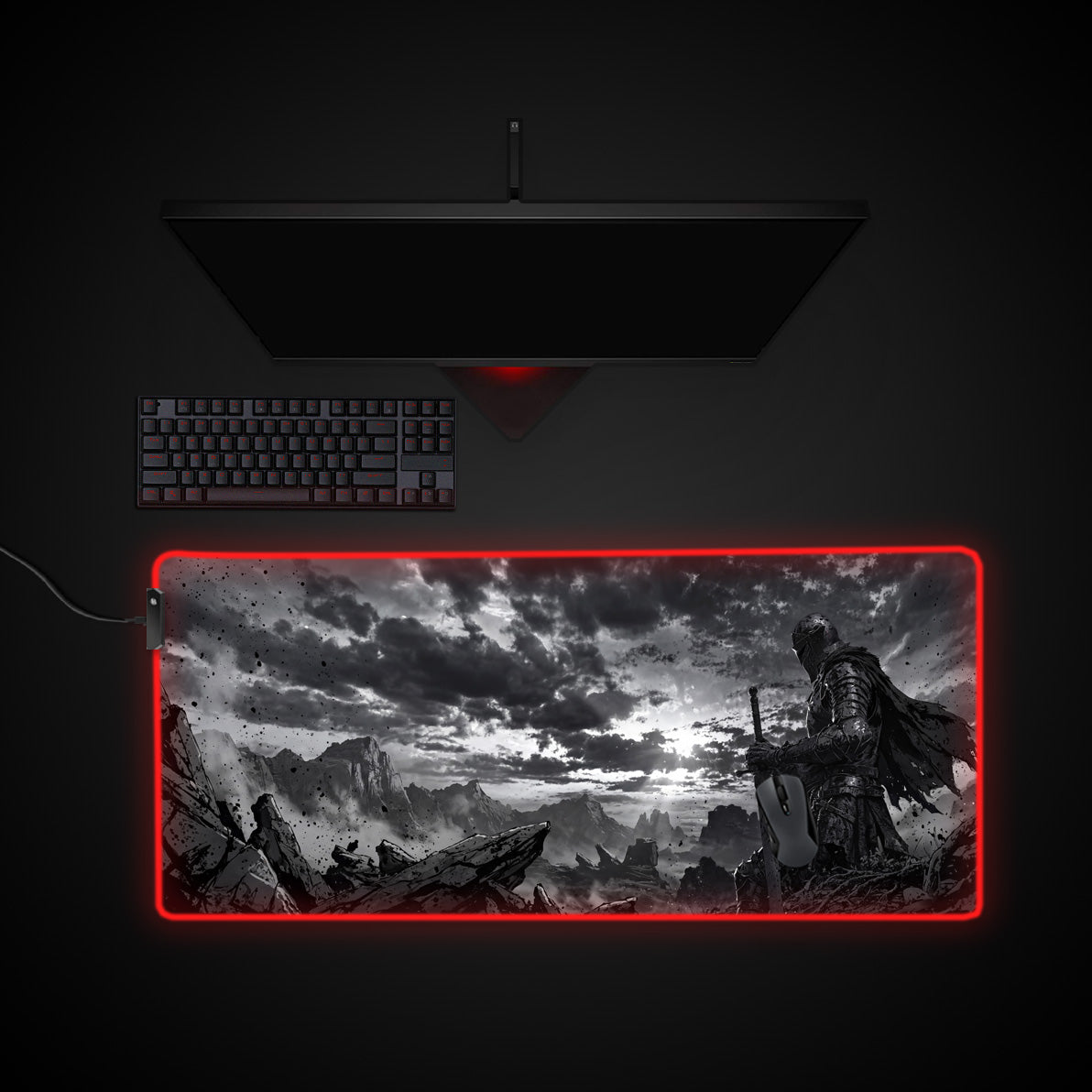 Silent Duty desk mat with RGB edge lighting