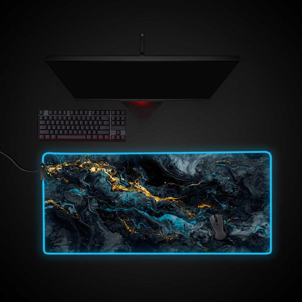 Flow State desk mat with RGB edge lighting