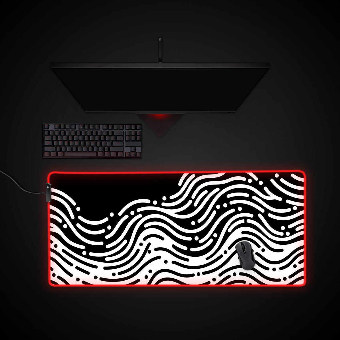 Kinetic Flow desk mat with RGB edge lighting