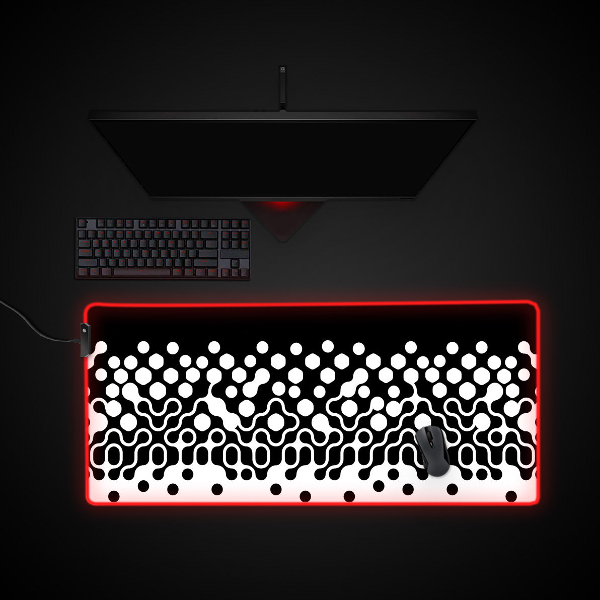 Phase Shift desk mat with RGB edge lighting
