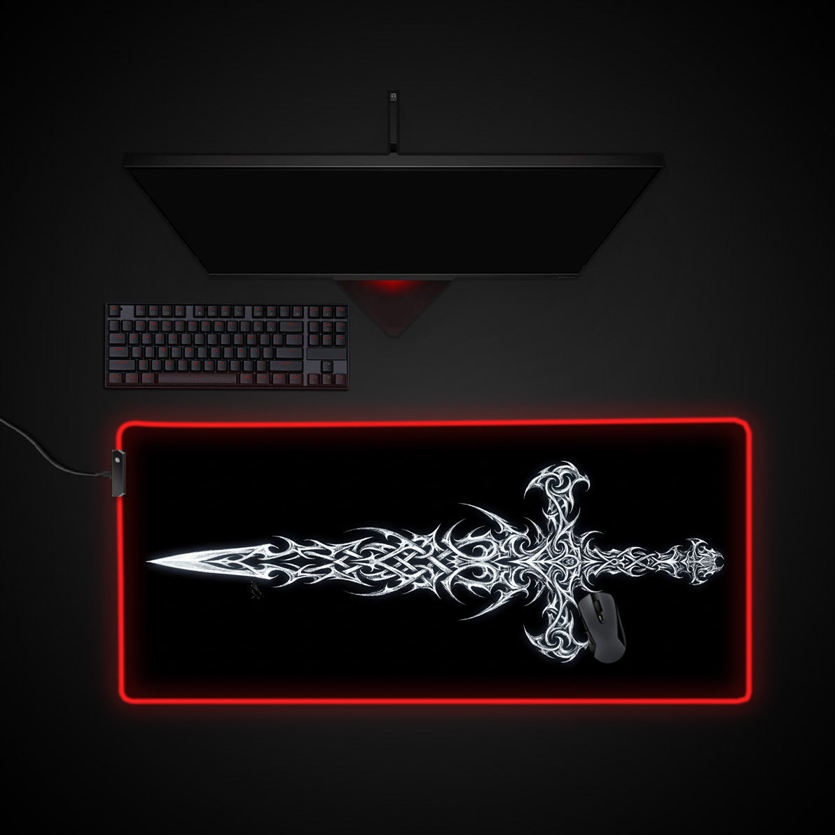 Void Blade desk mat with RGB edge lighting