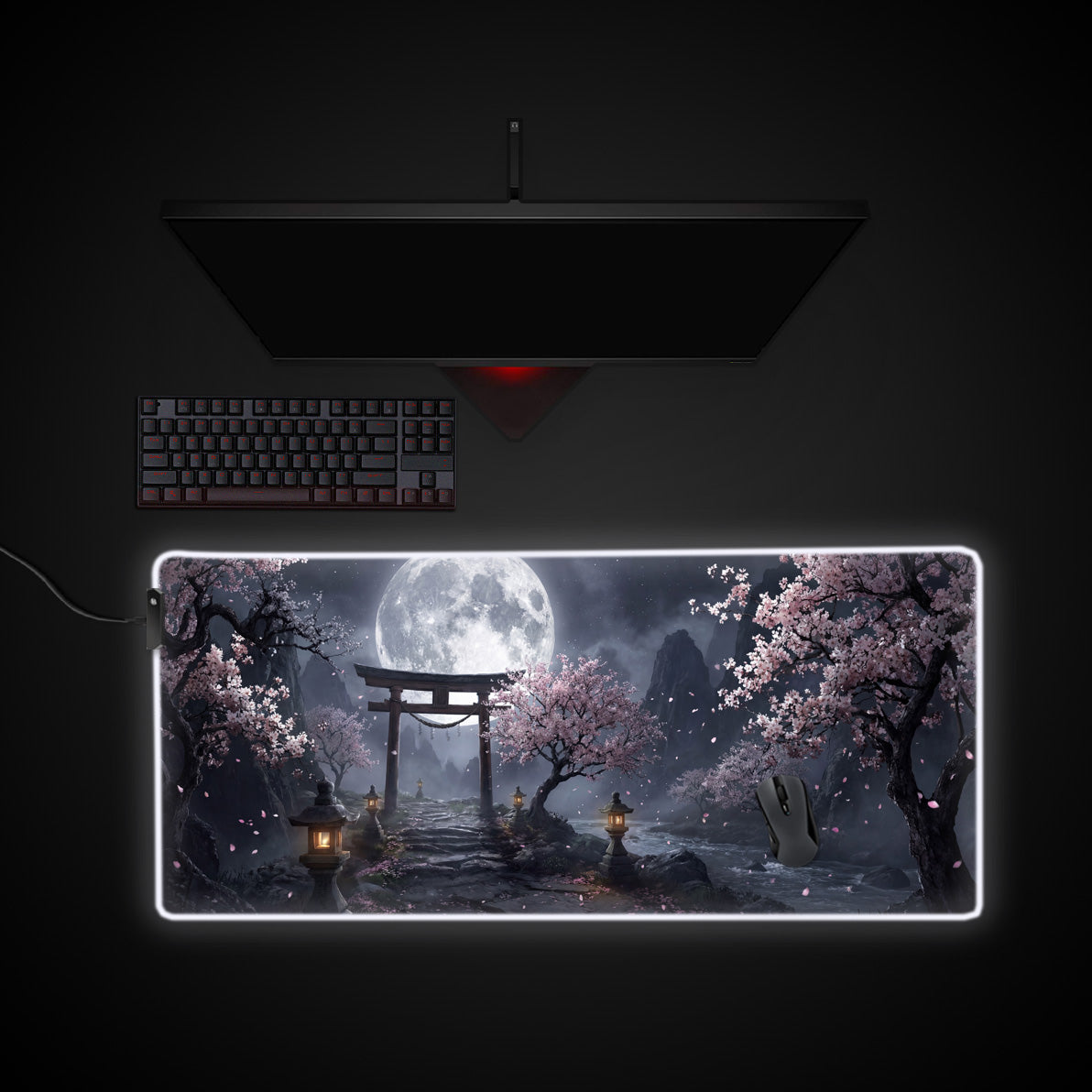Torii Silence desk mat with RGB edge lighting