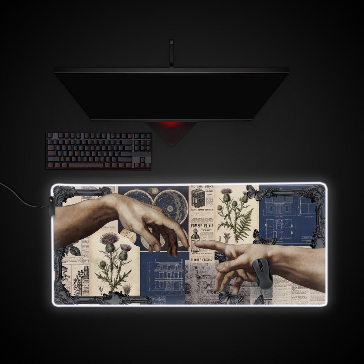Vintage Creation desk mat with RGB edge lighting