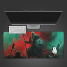 Green And Red Viking Desk Mat, Viking Mouse Pad, Nordic, Viking Boat, MTG Play Mat, Gaming Mouse Pad, Desk Pad