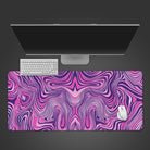 Trippy psychedelic Desk Mat, Optical illusion abstract pink purple gaming large Mouse Pad XXL