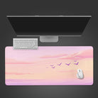 Cute Pink Pastel Sky Desk Mat with Multiple Size Options, Home Office Desk Decor, Gift For Gamer Girl, Extended Mouse Pad, Kawaii Desk Mat