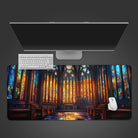 Stunning Stained Glass Chapel Aesthetic Desk Mat for Home or Office