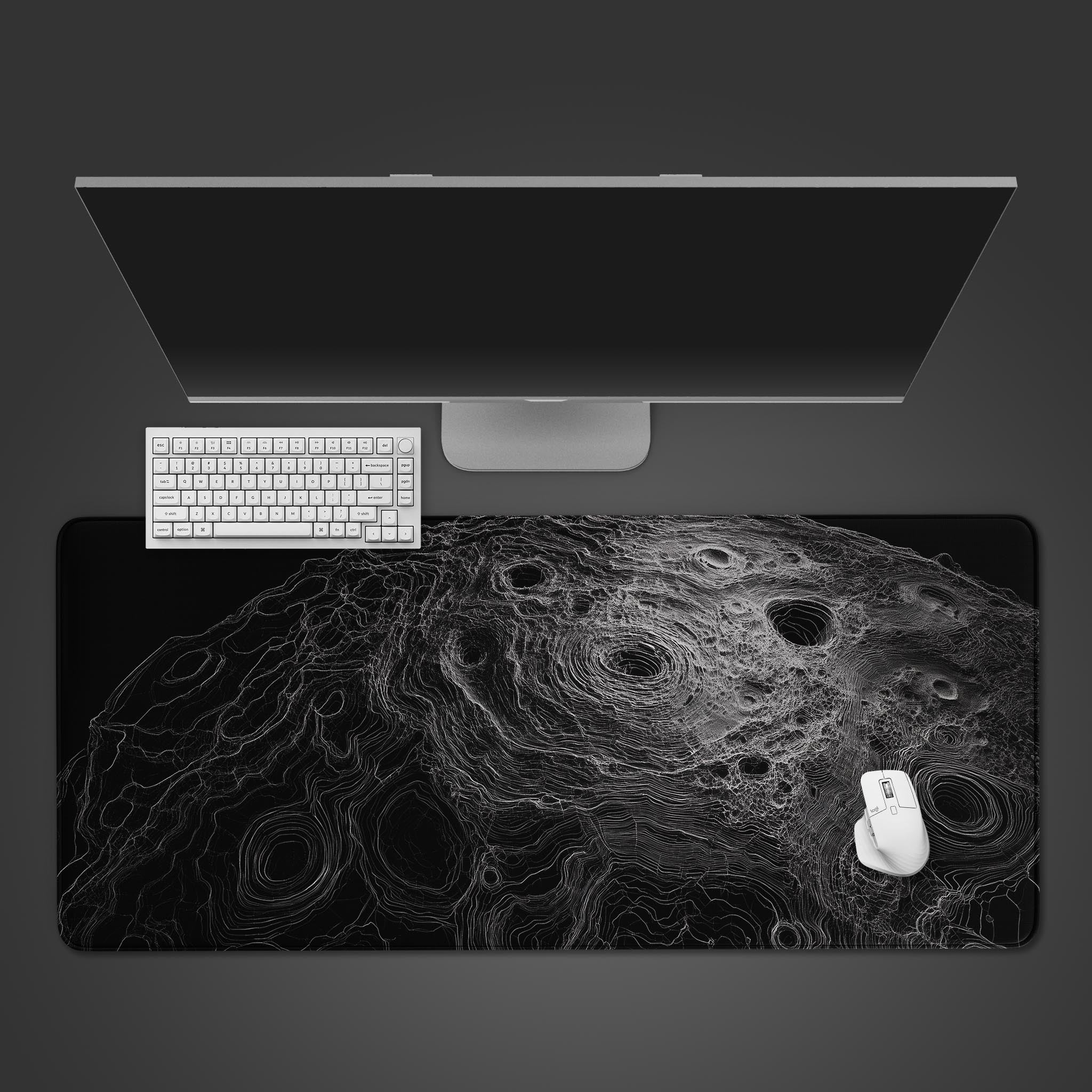 Moon Topographic Map Lunar Space Art Desk Mat